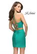 Picture of: Short Two Piece Homecoming Set with Halter Neckline in Jade, Style: 26630, Back Picture