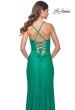 Picture of: Rhinestone Embellished Jersey Gown with Square Neckline in Jade, Style: 32058, Detail Picture 14