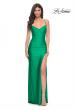 Picture of: Bustier Top Jersey Prom Dress with Intricate Lace Up Back in Green, Style: 32256, Detail Picture 1