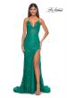 Picture of: Rhinestone Lace Embellished Prom Dress with High Side Slit in Bright Colors in Jade, Style: 32308, Detail Picture 1