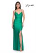 Picture of: Rhinestone Jersey Dress with Slit and Ruching in Jade, Style: 32317, Detail Picture 2