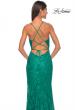 Picture of: Rhinestone Lace Embellished Prom Dress with High Side Slit in Bright Colors in Jade, Style: 32308, Detail Picture 7
