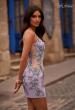 Picture of: Lavender Lace Short Dress with Illusion Sides in Lavender Gray, Style 32616, Detail Picture 1