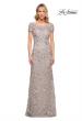 Picture of: Glamorous Beaded Lace Column Dress with Short Sleeves in Purple, Style: 30053, Main Picture