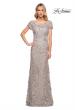 Picture of: Glamorous Beaded Lace Column Dress with Short Sleeves in Purple, Style: 30053, Detail Picture 1