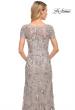 Picture of: Glamorous Beaded Lace Column Dress with Short Sleeves in Purple, Style: 30053, Detail Picture 2