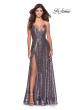 Picture of: Sequin A-line Prom Dress with Slit and Pockets in Lavender Gray, Style: 28276, Main Picture