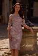 Picture of: Tea Length Lace Gown with Three Quarter Sleeves, Style: 27895, Main Picture