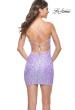 Picture of: Neon Short Homecoming Dress in Print Sequin Design in Lavender, Style: 31732, Back Picture