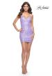 Picture of: Neon Short Homecoming Dress in Print Sequin Design in Lavender, Style: 31732, Detail Picture 3