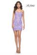 Picture of: Bright Neon Sequin Print Homecoming Dress in Lavender, Style: 31873, Detail Picture 4