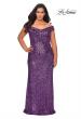 Picture of: Off The Shoulder Sequin Plus Size Prom Dress in Lavender, Style: 28795, Main Picture