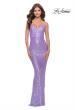 Picture of: Gorgeous Print Sequin Dress with Lace Up Back in Lavender, Style: 31390, Main Picture
