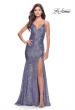 Picture of: Long Sequin Gown with Dramatic Flare Skirt and Slit in Bright Colors in Lavender, Style: 31431, Main Picture