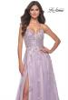 Picture of: Two Tone Tulle A-Line Prom Dress with Floral Beaded Detail in Lavender, Style: 32090, Main Picture