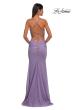 Picture of: Ruched Net Jersey Gown with Square Neckline in Lavender, Style: 33086, Detail Picture 8