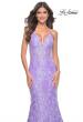 Picture of: Neon Mermaid Print Sequin Dress with Lace Up Open Back in Lavender, Style: 32337, Detail Picture 11