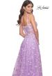 Picture of: Floral Embellished A-Line Dress with Bustier Illusion Top in Lavender, Style: 31996, Detail Picture 12