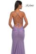 Picture of: Ruched Net Jersey Gown with Square Neckline in Lavender, Style: 33086, Detail Picture 12
