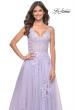 Picture of: A-Line Tulle Prom Dress with Scattered Lace Applique in Lavender, Style: 31939, Detail Picture 14