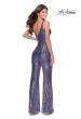 Picture of: Chic Sequin Jumpsuit with V-Neckline in Lavender, Style: 28722, Back Picture