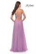 Picture of: Chiffon Prom Dress with Ruched Bodice and Slit in Lavender, Style: 30840, Back Picture