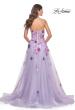 Picture of: Strapless A-Line Gown with Multi Color Sequin Lace Detail in Lavender, Style: 32156, Back Picture