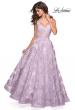 Picture of: Floral A Line Dress with Sheer Bodice and V Back in Lavender, Style: 27505, Detail Picture 1