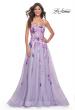 Picture of: Strapless A-Line Gown with Multi Color Sequin Lace Detail in Lavender, Style: 32156, Detail Picture 1