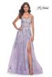 Picture of: A-Line Tulle Prom Dress with Two Tone Beautiful Lace Applique in Lavender, Style: 32221, Detail Picture 1