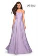 Picture of: Strapless Satin Gown with Ruching and Pockets in Lavender, Style: 27130, Detail Picture 3