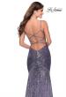Picture of: Sequin Prom Gown With Drop Waist and V-Neckline in Lavender, Style: 28713, Detail Picture 3