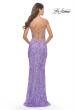 Picture of: Print Sequin Gown with Square Neckline in Lavender, Style: 31521, Detail Picture 3