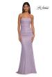 Picture of: Metallic Prom Dress with Strapless Top and Flattering Ruching in Lavender, Style: 33033, Detail Picture 3