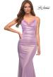 Picture of: Metallic Jersey Long Dress with Draped Neckline and Train in Purple, Style: 30633, Detail Picture 5