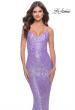 Picture of: Gorgeous Print Sequin Dress with Lace Up Back in Lavender, Style: 31390, Detail Picture 5
