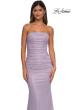 Picture of: Metallic Prom Dress with Strapless Top and Flattering Ruching in Lavender, Style: 33033, Detail Picture 5