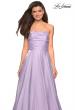 Picture of: Strapless Satin Gown with Ruching and Pockets in Lavender, Style: 27130, Detail Picture 6