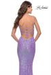 Picture of: Gorgeous Print Sequin Dress with Lace Up Back in Lavender, Style: 31390, Detail Picture 6