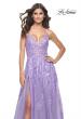 Picture of: Fabulous A-Line Gown Embellished with Sequin Beaded Applique in Lavender, Style: 32032, Detail Picture 6