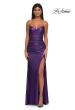 Picture of: Net Jersey Prom Dress with Strapless Top and Flattering Ruching in Lavender , Style: 32946, Detail Picture 7
