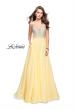 Picture of: A-line Chiffon Prom Gown with Pearl Beaded Bodice in Lemon, Style: 26278, Detail Picture 2