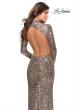 Picture of: Long Sleeve Sequin Leopard Print Dress with Cutouts in Leopard, Style: 28667, Back Picture