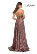 Picture of: Leopard Print A-line Prom Gown with Tie Up Back in Leopard, Style: 28923, Detail Picture 2