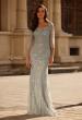 Picture of: Long Mother of the Bride Dress with Colorful Lace Design in Light Blue, Style: 32463, Main Picture