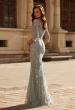 Picture of: Long Mother of the Bride Dress with Colorful Lace Design in Light Blue, Style: 32463, Back Picture