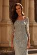 Picture of: Long Mother of the Bride Dress with Colorful Lace Design in Light Blue, Style: 32463, Detail Picture 1