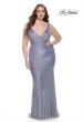 Picture of: Sequin Plus Size Dress with Wrap Ruched Neckline in Light Blue, Style: 32173, Main Picture