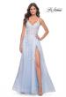 Picture of: A-Line Tulle Prom Dress with Scattered Lace Applique in Light Blue, Style: 31939, Main Picture