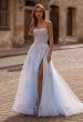 Picture of: Tulle A-line Prom Dress with Gorgeous Rhinestone Lace Applique in Light Blue, Style: 33028, Main Picture